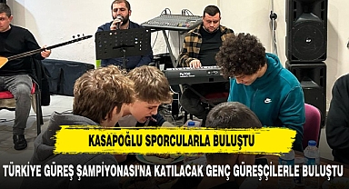 TÜRKİYE GÜREŞ ŞAMPİYONASI'NA KATILACAK GENÇ GÜREŞÇİLERLE BULUŞTU
