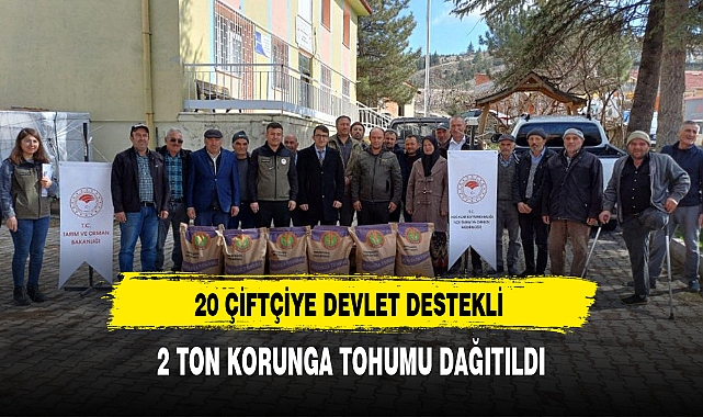 20 ÇİFTÇİYE DEVLET DESTEKLİ 2 TON KORUNGA TOHUMU DAĞITILDI