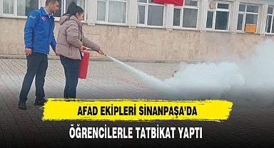 AFAD Ekipleri Sinanpaşa'da Öğrencilerle Tatbikat Yaptı