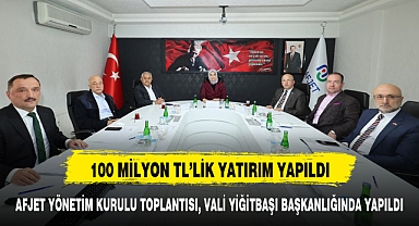 AFJET YÖNETİM KURULU TOPLANTISI, VALİ YİĞİTBAŞI BAŞKANLIĞINDA YAPILDI