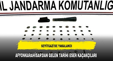 AFYONKARAHİSAR'DAN GELEN TARİHİ ESER KAÇAKÇILARI SEYİTGAZİ'DE YAKALANDI