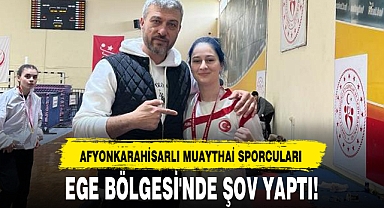 AFYONKARAHİSARLI MUAYTHAİ SPORCULARI EGE BÖLGESİ'NDE ŞOV YAPTI!