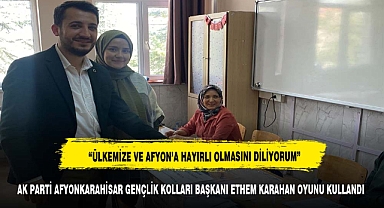 AK PARTİ AFYONKARAHİSAR GENÇLİK KOLLARI BAŞKANI ETHEM KARAHAN OYUNU KULLANDI