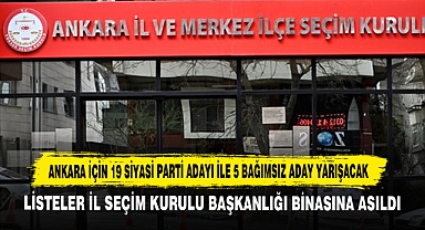 Ankara İçin 19 Siyasi Parti Adayı İle 5 Bağımsız Aday Yarışacak