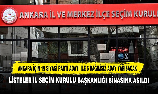 Ankara İçin 19 Siyasi Parti Adayı İle 5 Bağımsız Aday Yarışacak