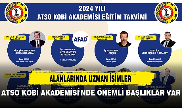 ATSO KOBİ AKADEMİSİ'NDE ÖNEMLİ BAŞLIKLAR VAR