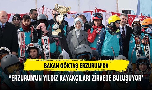 Bakan Göktaş, Erzurum'un Yıldız Kayakçıları Zirvede Buluşuyor Programında Gençlerle Bir Araya Geldi
