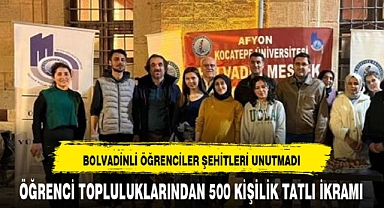 BOLVADİNLİ ÖĞRENCİLER ŞEHİTLERİ UNUTMADI