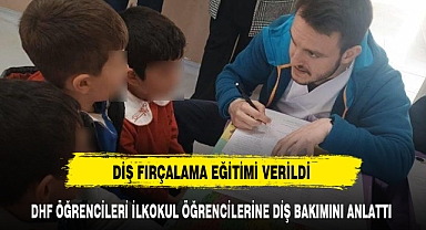 DHF ÖĞRENCİLERİ İLKOKUL ÖĞRENCİLERİNE DİŞ BAKIMINI ANLATTI