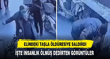 Elindeki Taşla Öldüresiye Saldırdı