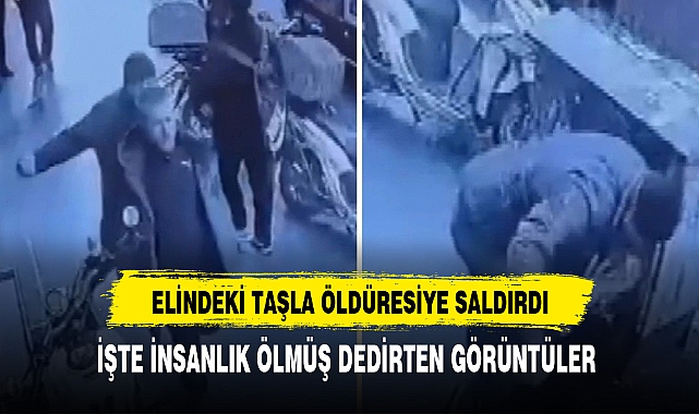 Elindeki Taşla Öldüresiye Saldırdı