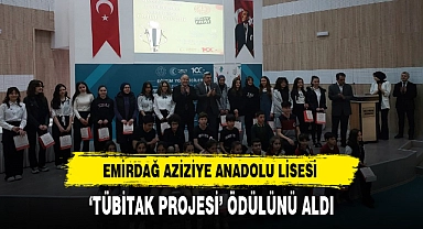 EMİRDAĞ AZİZİYE ANADOLU LİSESİ 'TÜBİTAK PROJESİ' ÖDÜLÜNÜ ALDI