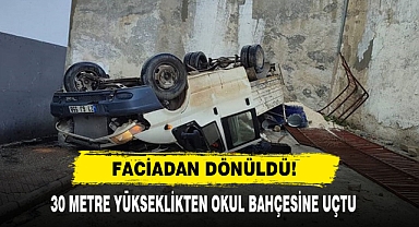 Faciadan Dönüldü! 30 Metre Yükseklikten Okul Bahçesine Uçtu