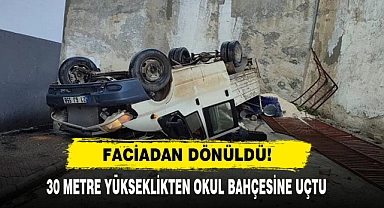 Faciadan Dönüldü! 30 Metre Yükseklikten Okul Bahçesine Uçtu