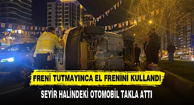 FRENİ TUTMAYINCA EL FRENİNİ KULLANDI