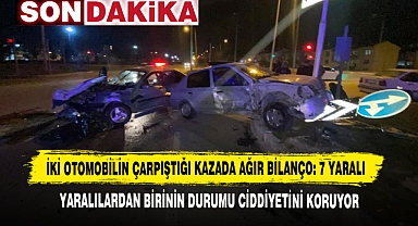 İki Otomobilin Çarpıştığı Kazada Ağır Bilanço: 7 Yaralı