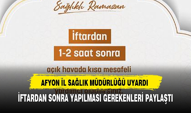 İL SAĞLIK MÜDÜRLÜĞÜ AFYONLULAR İÇİN PAYLAŞTI