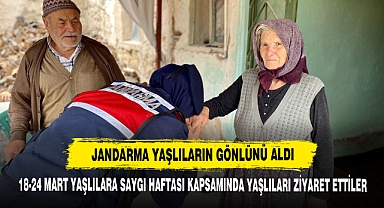 Jandarma Yaşlıların Gönlünü Aldı