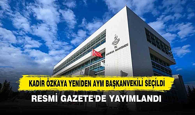 Kadir Özkaya Yeniden AYM Başkanvekili Seçildi