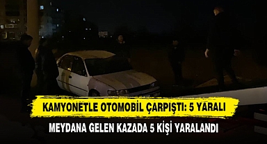Kamyonetle Otomobil Çarpıştı: 5 Yaralı