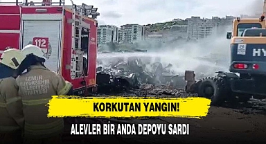 Korkutan Yangın! Alevler Bir Anda Depoyu Sardı