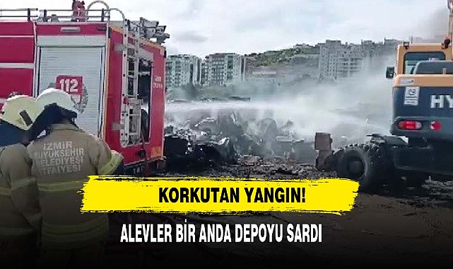 Korkutan Yangın!  Alevler Bir Anda Depoyu Sardı