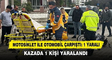 Motosiklet İle Otomobil Çarpıştı: 1 Yaralı
