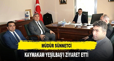 Müdür Sünnetci Çay Kaymakamı Yeşilbaş'ı Ziyaret Etti