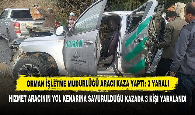 Orman İşletme Müdürlüğü Aracı Kaza Yaptı: 3 Yaralı