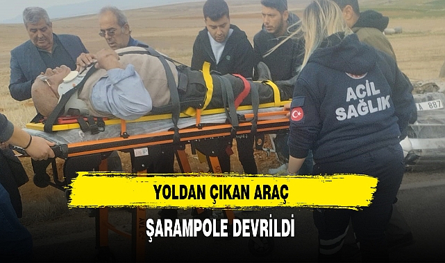 Şarampole Devrilen Araçta Sıkıştı Ekipler Müdahale Etti