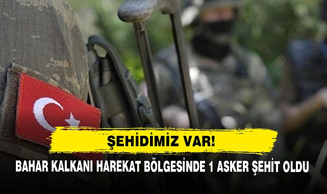 Şehidimiz Var!  Bahar Kalkanı Harekat Bölgesinde 1 Asker Şehit Oldu