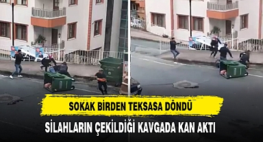 Sokak Birden Teksasa Döndü Silahların Çekildiği Kavgada Kan Aktı