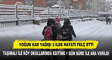 Yoğun Kar Yağışı 3 İlde Hayatı Felç Etti