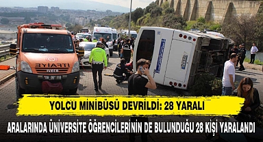 Yolcu Minibüsü Devrildi: 28 Yaralı