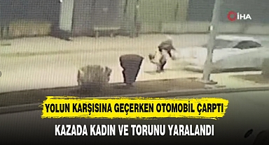 YOLUN KARŞISINA GEÇERKEN OTOMOBİL ÇARPTI