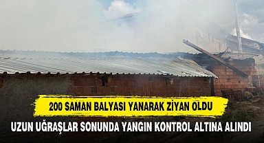 200 Saman Balyası Yanarak Ziyan Oldu
