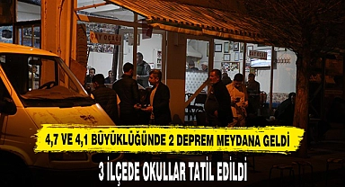 4,7 Ve 4,1 Büyüklüğünde 2 Deprem Meydana Geldi