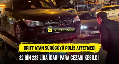 AFYON'DA DRİFT ATAN SÜRÜCÜYÜ POLİS AFFETMEDİ
