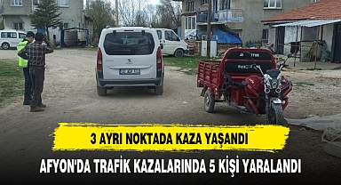AFYON'DA TRAFİK KAZALARINDA 5 KİŞİ YARALANDI