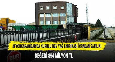 Afyonkarahisar'da Kurulu Dev Yağ Fabrikası İcradan Satılık!