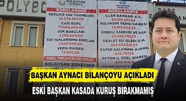 BAŞKAN AYNACI BİLANÇOYU AÇIKLADI