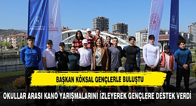 BAŞKAN KÖKSAL OKULLAR ARASI KANO YARIŞLARINI İZLEDİ