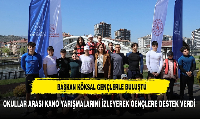 BAŞKAN KÖKSAL OKULLAR ARASI KANO YARIŞLARINI İZLEDİ