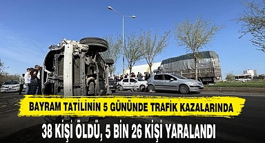 Bayram Tatilinin 5 Gününde Trafik Kazalarında 38 Kişi Öldü, 5 Bin 26 Kişi Yaralandı