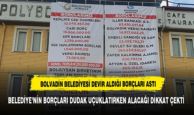 BOLVADİN BELEDİYESİ BİLANÇOSUNU ASTI ALACAKLARI VE BORÇLARI DİKKAT ÇEKTİ