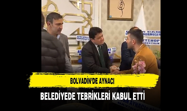 Bolvadin'de Aynacı Belediyede Tebrikleri kabul Etti
