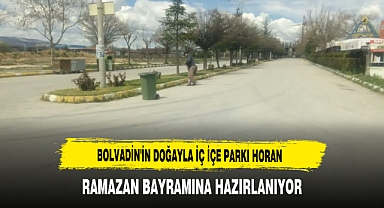 Bolvadin'de Horan Parkı Bayrama Hazırlanıyor