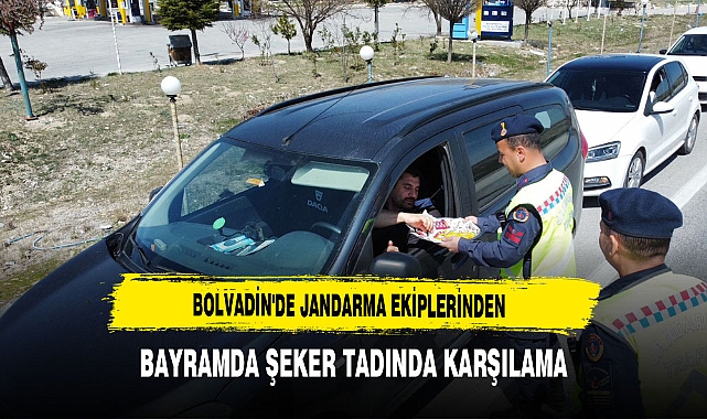 Bolvadin'de Jandarma Ekiplerinden Bayramda Şeker Tadında Karşılama