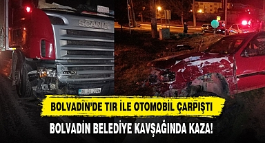 BOLVADİN'DE TIR İLE OTOMOBİL ÇARPIŞTI