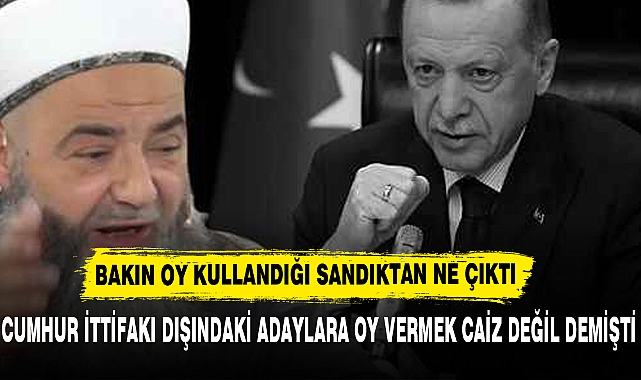 "Cumhur İttifakı dışındaki adaylara oy vermek caiz değil" demişti!